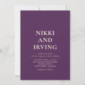 Nikki Lila Modern Wedding Einladung (Vorderseite)