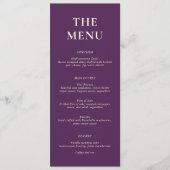 Nikki Lila Modern Wedding Menükarte (Vorderseite)