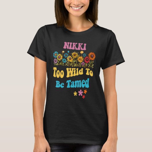NIKKI Name Niedlich Retro Wildblume NIKKI Name T-Shirt (Vorderseite)