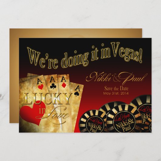 Nikki & Paul Las Vegas Deluxe Save the Date (Vorne/Hinten)