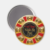 Nikki & Paul Las Vegas Gold Casino Chip Gefallen Magnet (Vorderseite/Rückseite)
