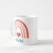 Nikki Vintage Boho Regenbogen Kaffeetasse (Vorderseite Links)
