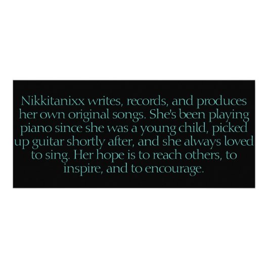 Nikkitanixx Promo-Lesezeichen Werbekarte (Hinten)