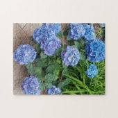 Nikko Blue Hydrangea Blume Foto Puzzle (Horizontal)