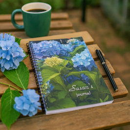Nikko Blue Hydrangea Blume Spiral Foto Notebook Notizblock