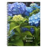 Nikko Blue Hydrangea Blume Spiral Foto Notebook Notizblock (Vorderseite)