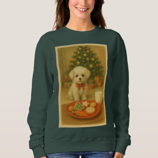 Nikko der Hund Weihnachtspullover Sweatshirt (Vorderseite)