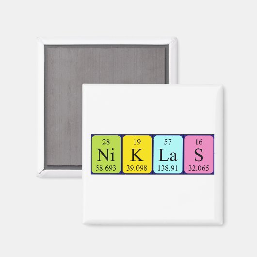 Niklas Periodenmagnet Magnet (Vorderseite/Rückseite)
