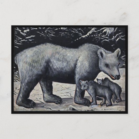 Niko Pirosmani, Weißer Bär mit Cubs Postkarte (Vorderseite)