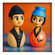 NIKO UND HANA ACRYLIC DRUCKER 12 X 12 INCHES.