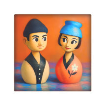 NIKO UND HANA WALL ART. 8 X 8 INCHES.