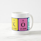 Nikola Namen-Tasse periodischer Tabelle Kaffeetasse (VorderseiteRechts)