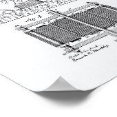 Nikola Tesla 1888 Patentart - Weißbuch Poster (Ecke)