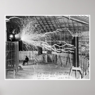 Nikola Tesla, 1899. Hohe Auflösung Poster