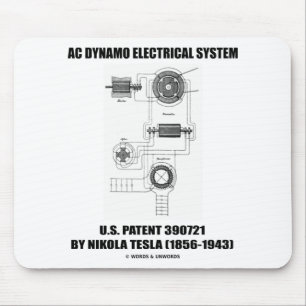 Nikola Tesla AC-Dynamo-Elektro-System-Patent Mousepad