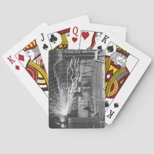 Nikola Tesla an seinem Colorado- SpringsLabrador, Spielkarten