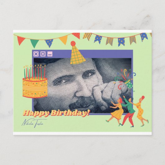 Nikola Tesla Birthday Grußkarte Postkarte (Vorderseite)
