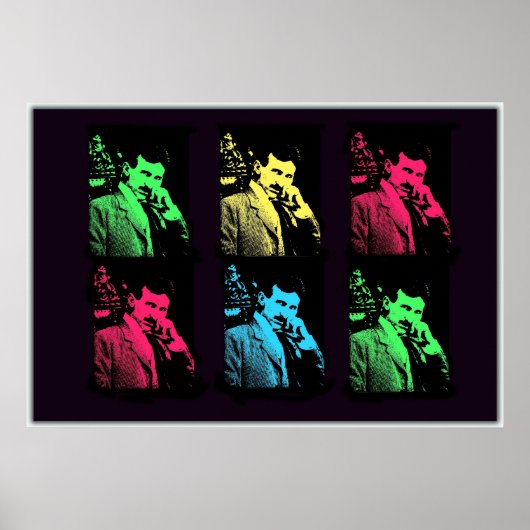 Nikola Tesla Collage Poster (Vorne)