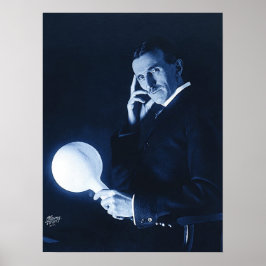Nikola Tesla demonstriert Wireless-Power C 1900 Poster