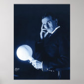 Nikola Tesla demonstriert Wireless-Power C 1900 Poster (Vorne)