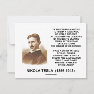 Nikola Tesla Edison Needle Haystack Theorie Zitat
