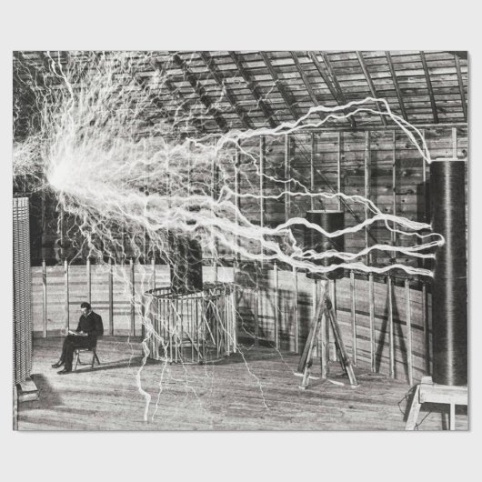 Nikola Tesla Electricity Geschenkpapier (Flach)