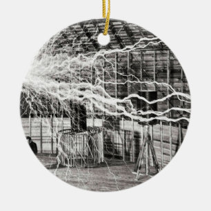 Nikola Tesla Electricity Keramik Ornament