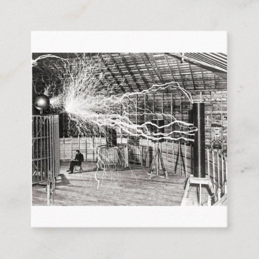 Nikola Tesla Electricity Quadratische Visitenkarte (Vorderseite)