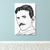 Nikola Tesla Face Leinwanddruck (Insitu (Holzboden))