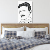 Nikola Tesla Face Leinwanddruck (Insitu (Schlafzimmer))