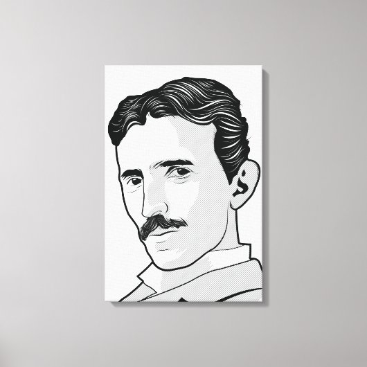 Nikola Tesla Face Leinwanddruck (Vorderseite)