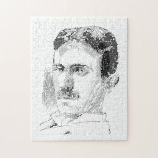 Nikola Tesla Face Puzzle (Vertikal)