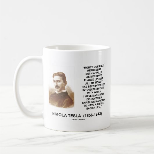 Nikola Tesla-Geld-Wert-Entdeckungs-einfacheres Kaffeetasse (Links)