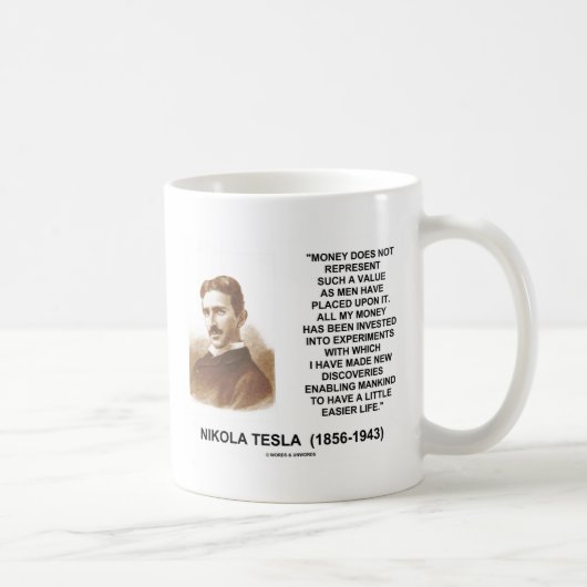 Nikola Tesla-Geld-Wert-Entdeckungs-einfacheres Kaffeetasse (Rechts)