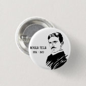 Nikola Tesla Genie-Erfinder-Abzeichen Button (Vorne & Hinten)