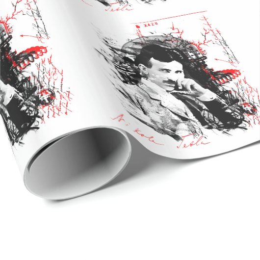 Nikola Tesla Geschenkpapier (Rolleneckpunkt)