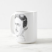 Nikola Tesla Gesicht Kaffeetasse (Vorderseite Links)