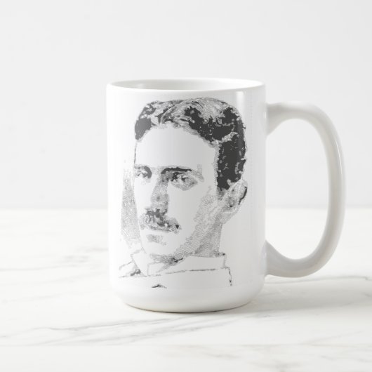 Nikola Tesla Gesicht Kaffeetasse (Rechts)