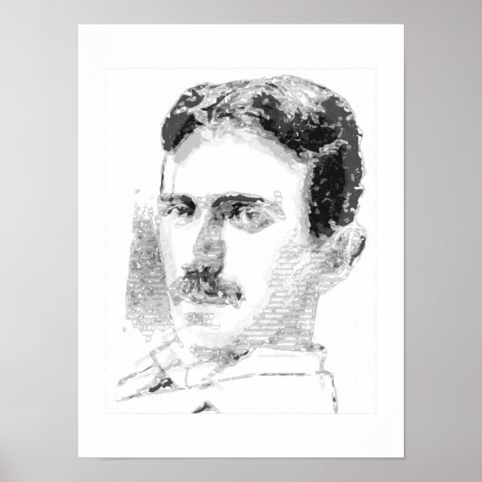 Nikola Tesla Gesicht Poster (Vorne)