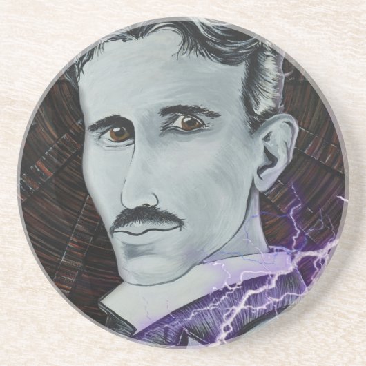 Nikola Tesla Getränkeuntersetzer (Vorne)