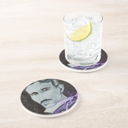 Nikola Tesla Getränkeuntersetzer (Seite)