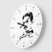 Nikola Tesla Große Wanduhr (Winkel)