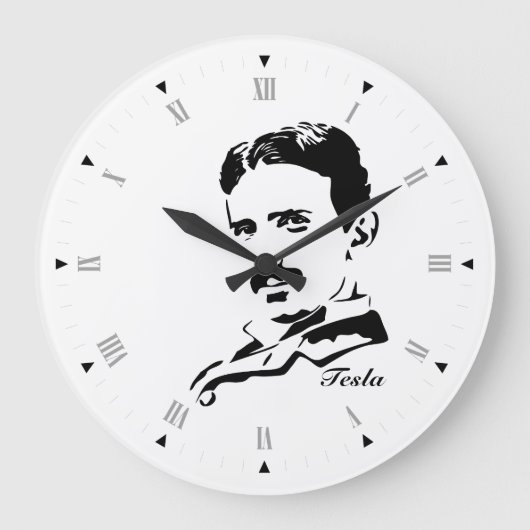 Nikola Tesla Große Wanduhr (Vorderseite)