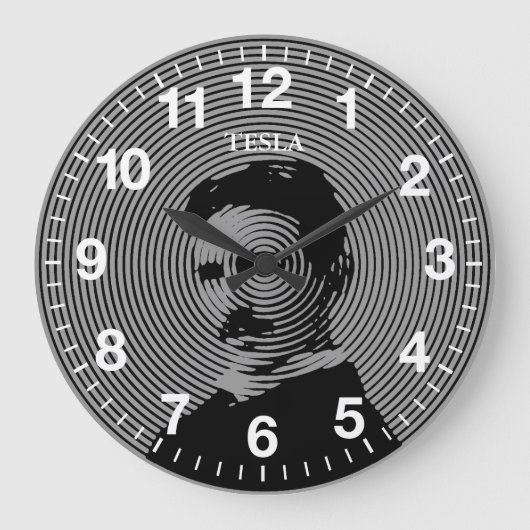 Nikola Tesla Große Wanduhr (Vorderseite)