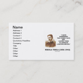 Nikola Tesla I haben die kosmischen Strahlungen Visitenkarte