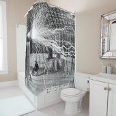 Nikola Tesla in seinem Labrador-Duschvorhang Duschvorhang (Beispiel)