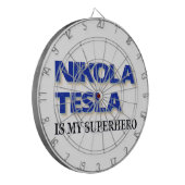 Nikola Tesla ist mein Superheld Dartscheibe (Vorderseite Links)