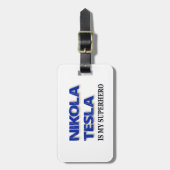 Nikola Tesla ist mein Superheld Gepäckanhänger (Vorderseite vertikal)