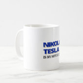 Nikola Tesla ist mein Superheld Kaffeetasse (Vorderseite Links)