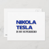 Nikola Tesla ist mein Superheld Postkarte (Vorne/Hinten)
